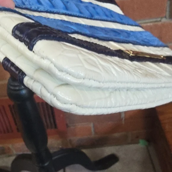 Brahmin Adjustable Crossbody Blue,  White, Reptile - Picture 7 of 16